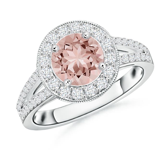 AAAA - Morganite / 1.69 CT / 14 KT White Gold