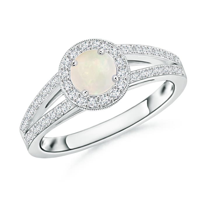 A - Opal / 0.63 CT / 14 KT White Gold