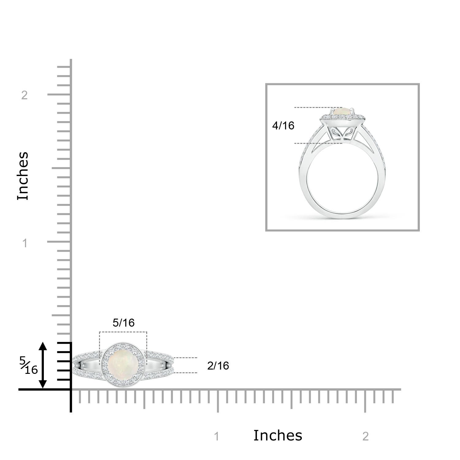 A - Opal / 0.63 CT / 14 KT White Gold