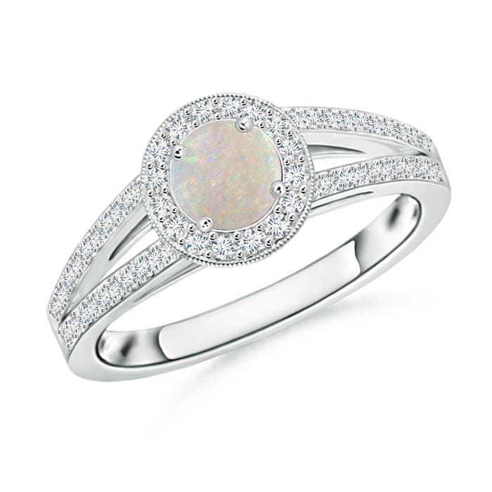 AA - Opal / 0.63 CT / 14 KT White Gold