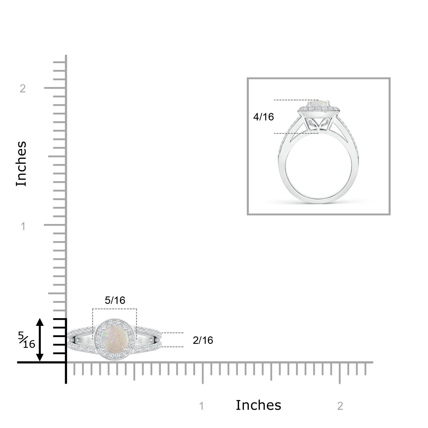 AA - Opal / 0.63 CT / 14 KT White Gold