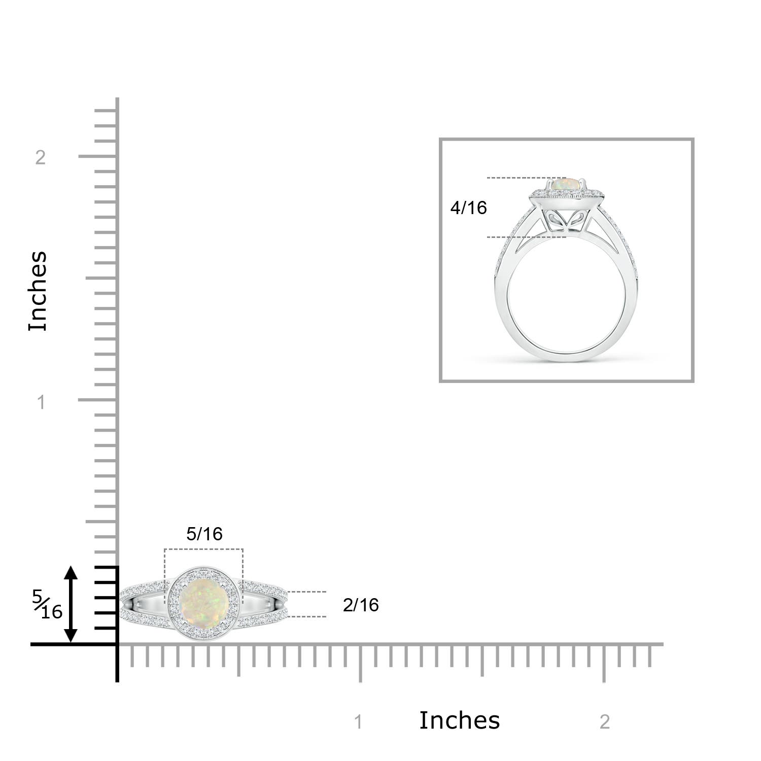 AAA - Opal / 0.63 CT / 14 KT White Gold