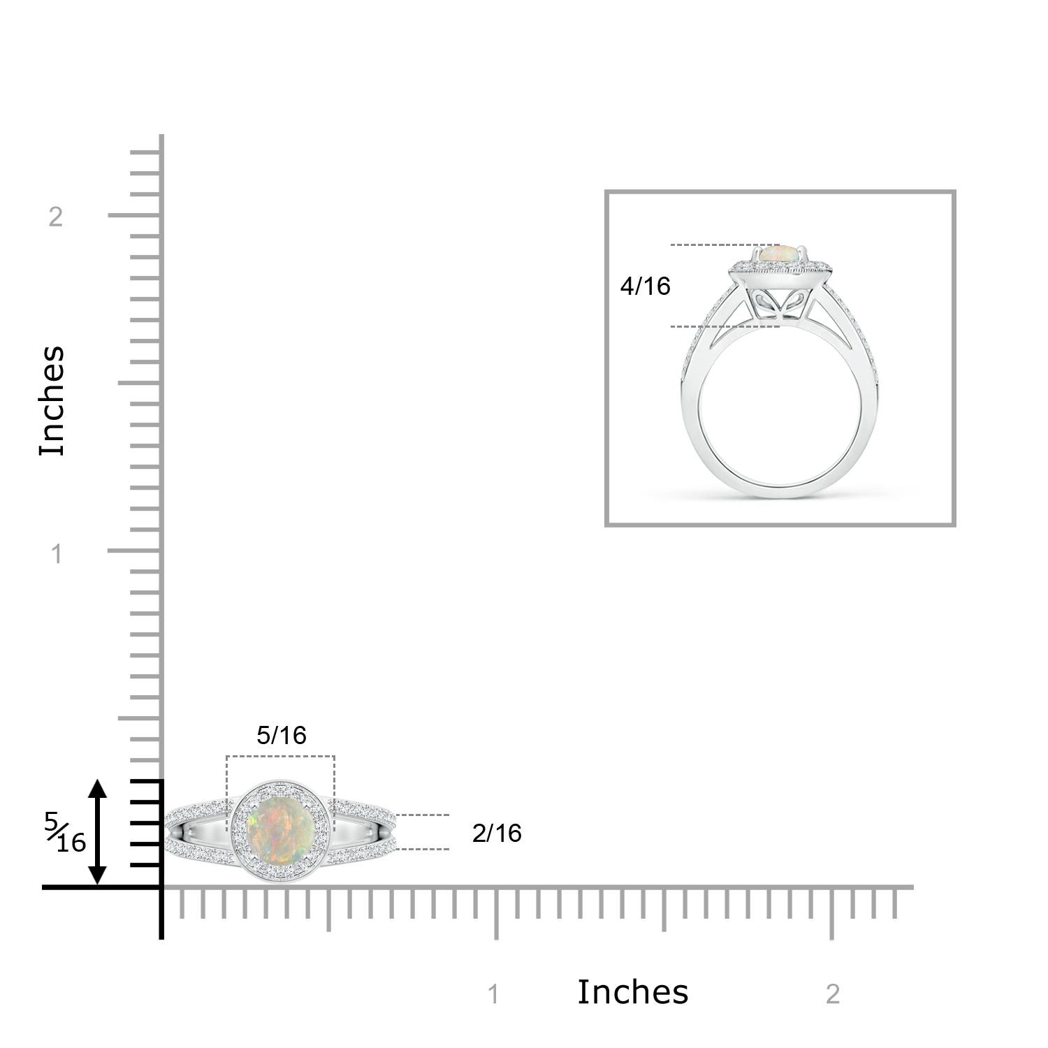 AAAA - Opal / 0.63 CT / 14 KT White Gold