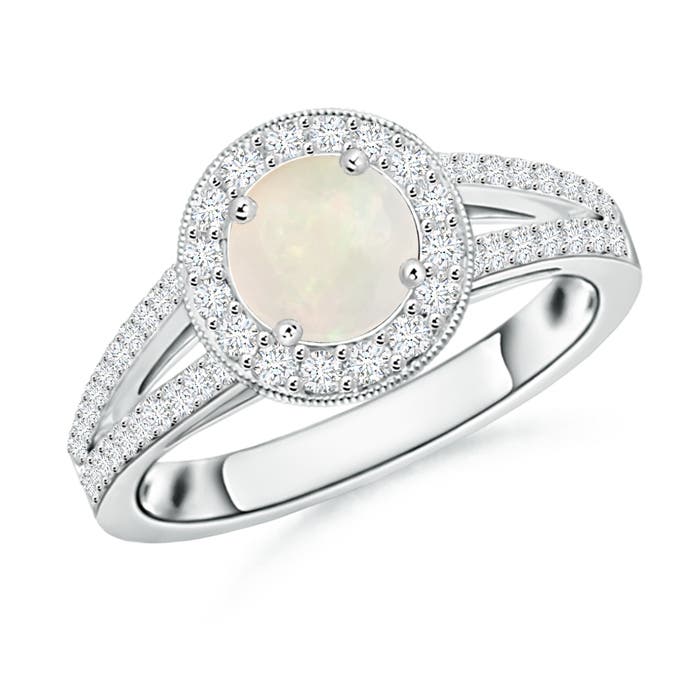 A - Opal / 0.95 CT / 14 KT White Gold