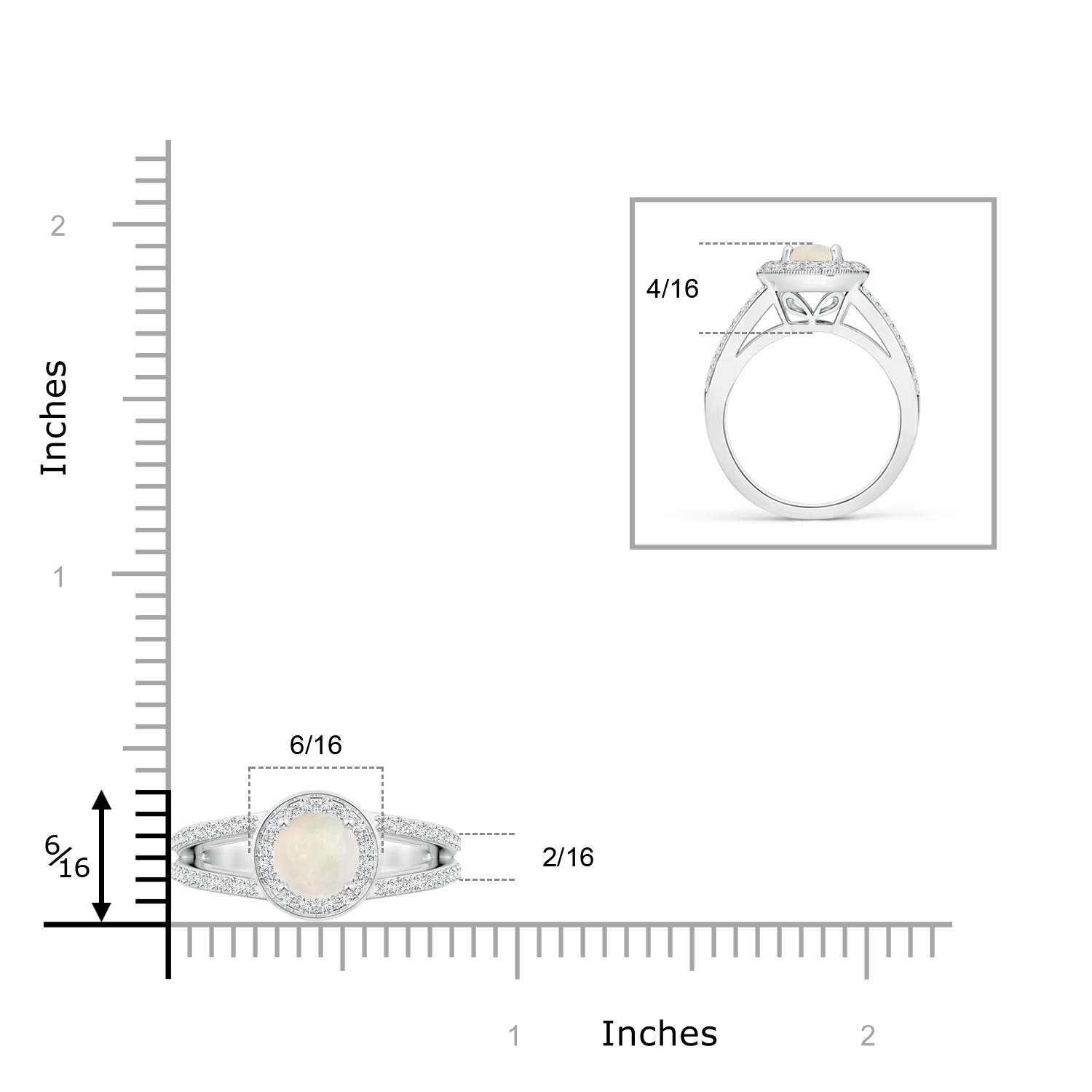 A - Opal / 0.95 CT / 14 KT White Gold