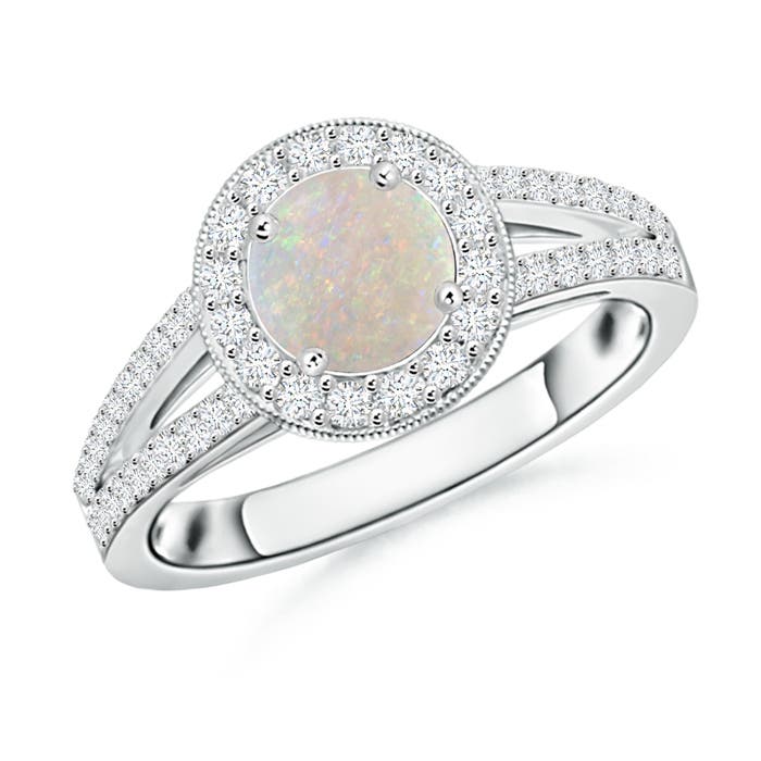 AA - Opal / 0.95 CT / 14 KT White Gold