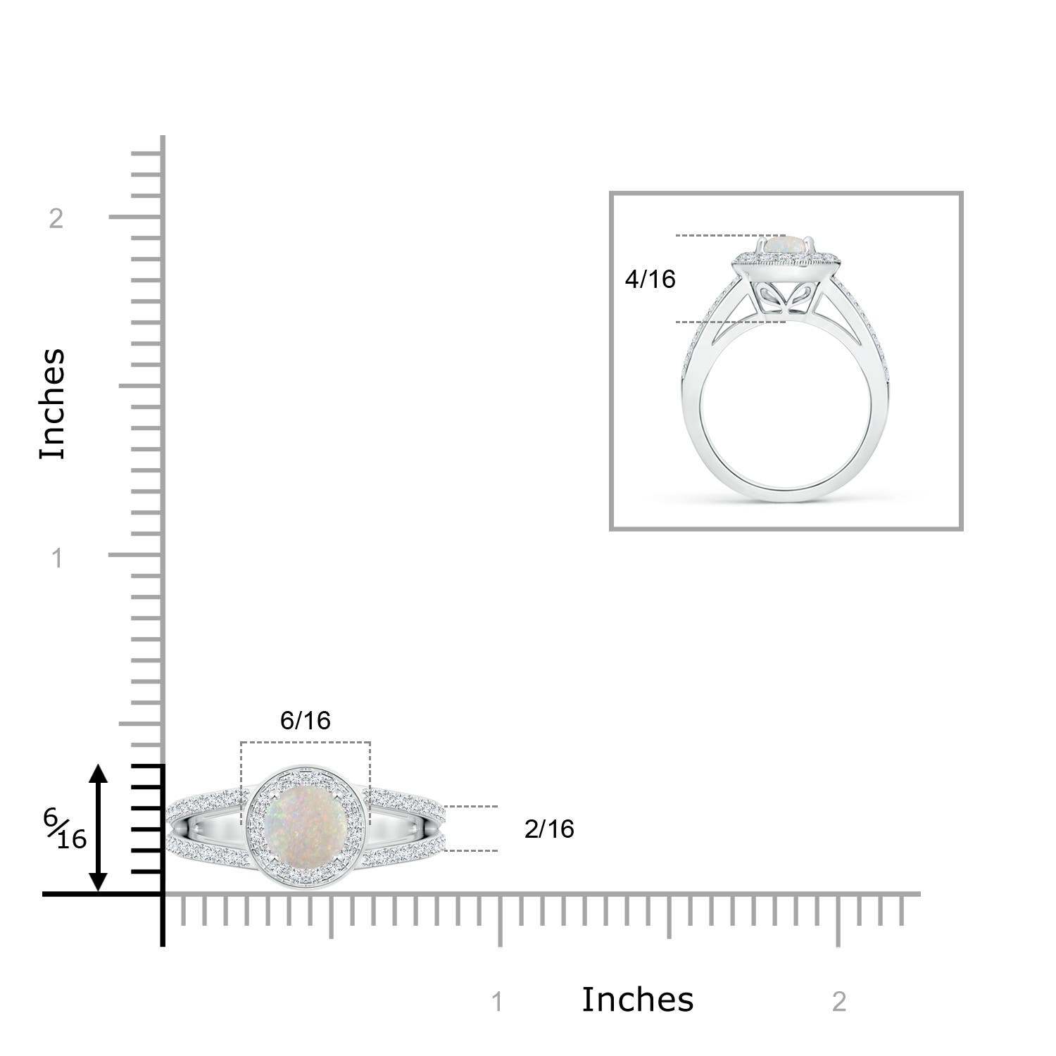 AA - Opal / 0.95 CT / 14 KT White Gold