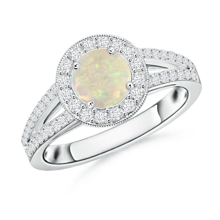 AAA - Opal / 0.95 CT / 14 KT White Gold