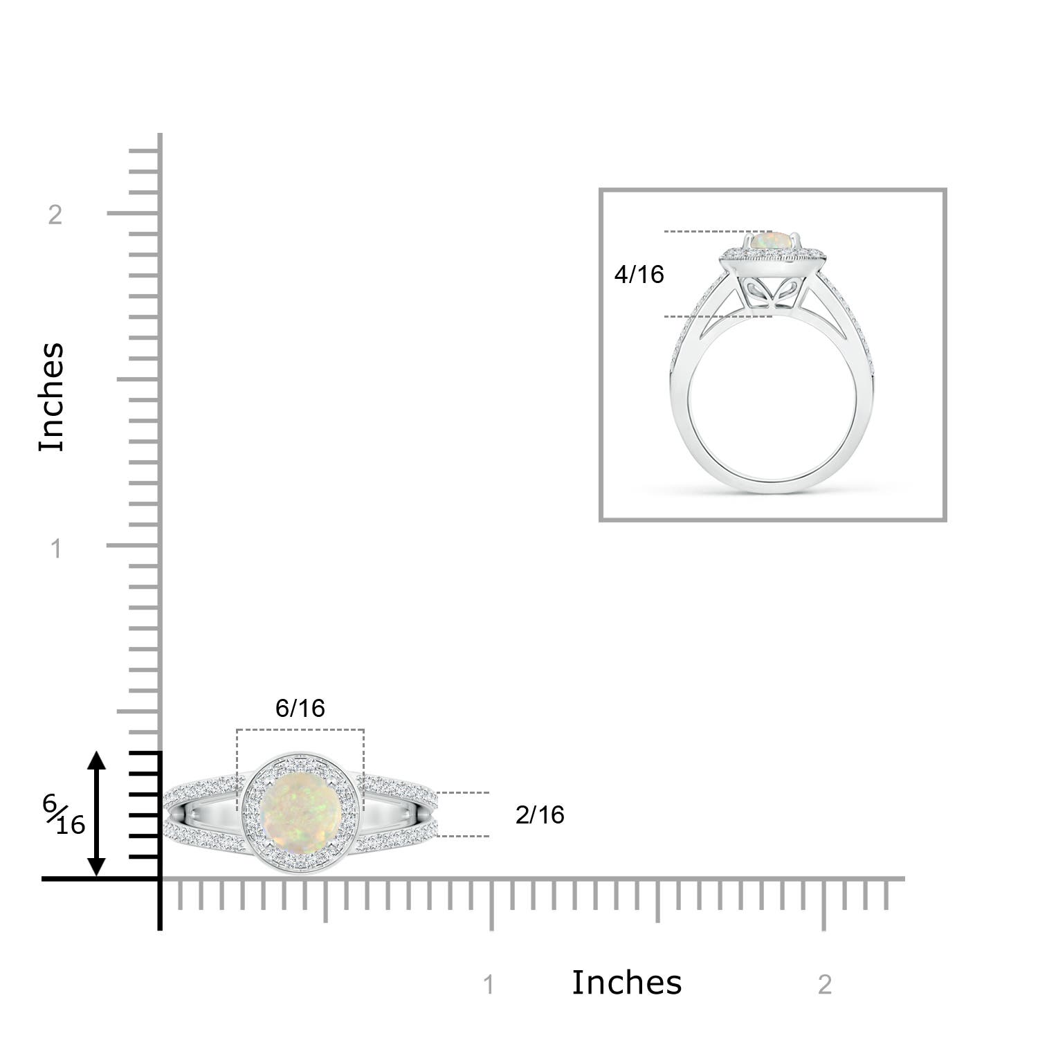 AAA - Opal / 0.95 CT / 14 KT White Gold