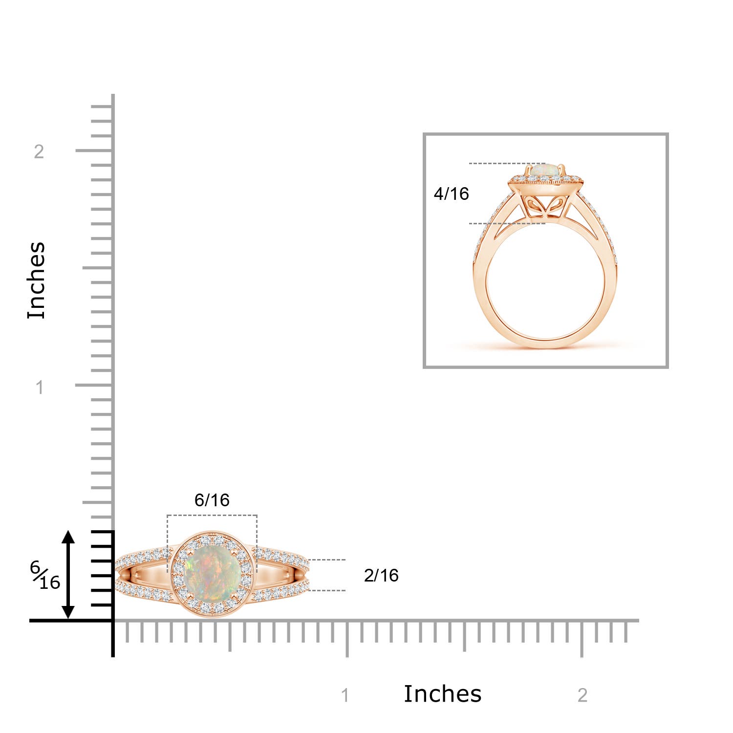 AAAA - Opal / 0.95 CT / 14 KT Rose Gold