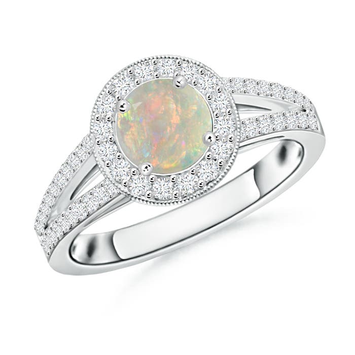 AAAA - Opal / 0.95 CT / 14 KT White Gold