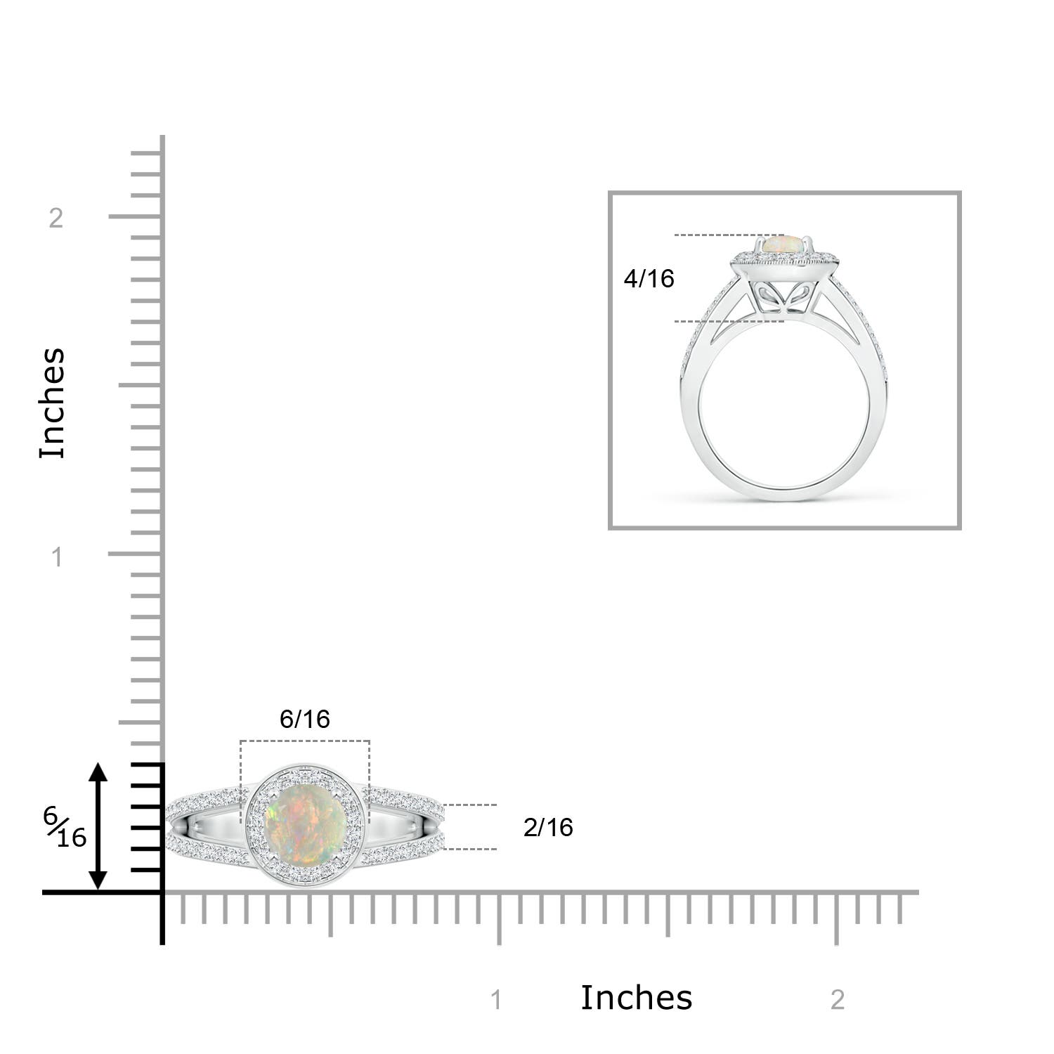 AAAA - Opal / 0.95 CT / 14 KT White Gold