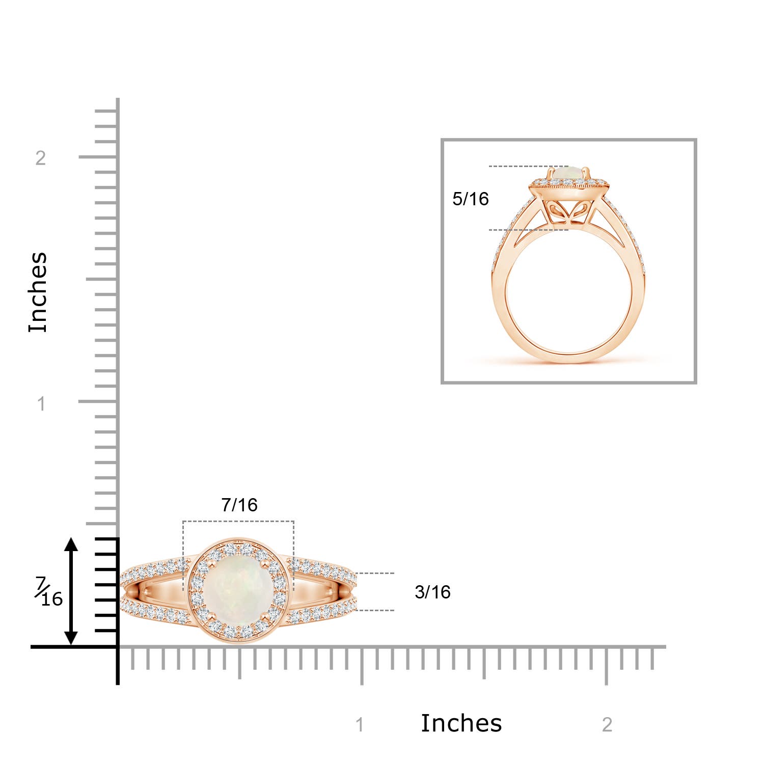 A - Opal / 1.34 CT / 14 KT Rose Gold