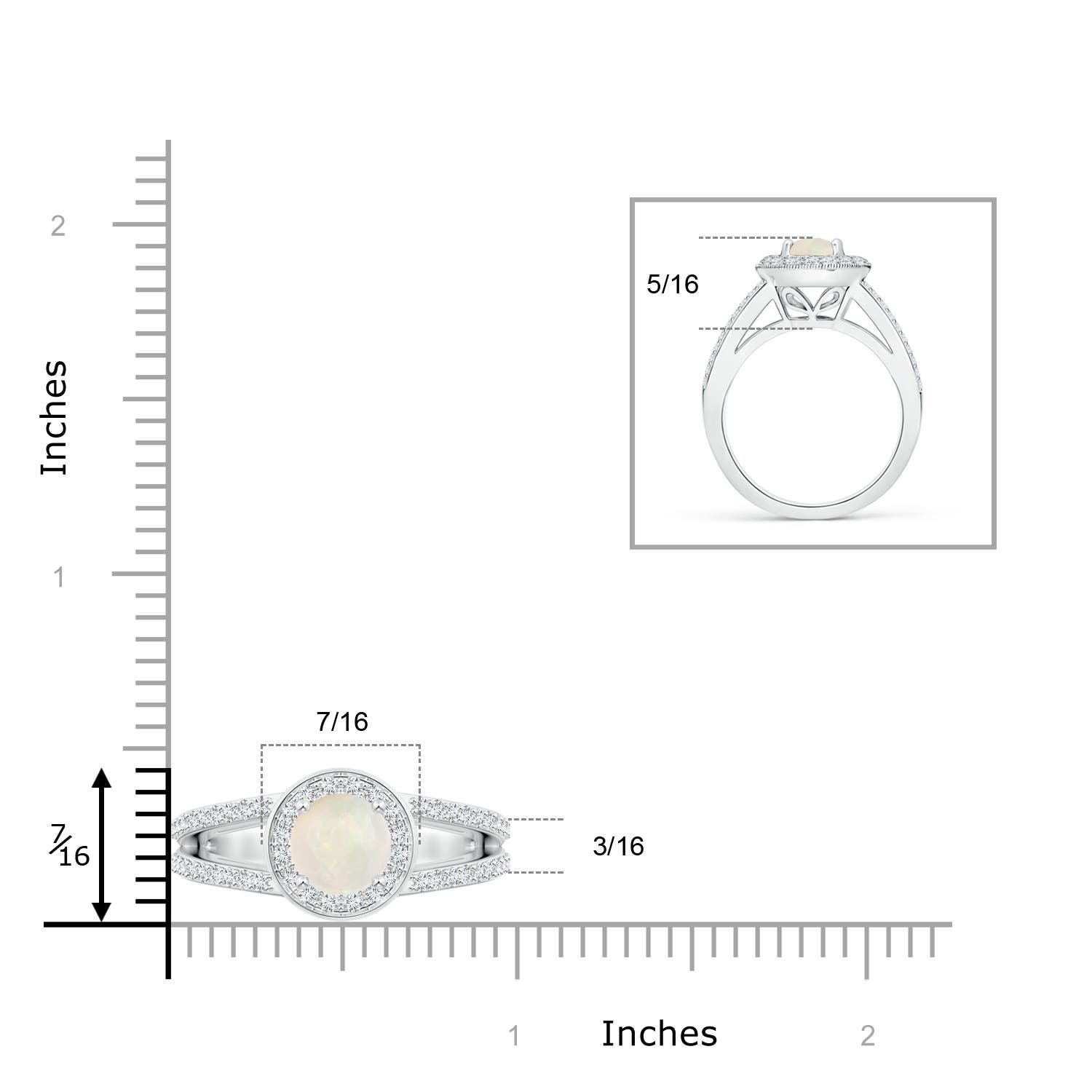 A - Opal / 1.34 CT / 14 KT White Gold