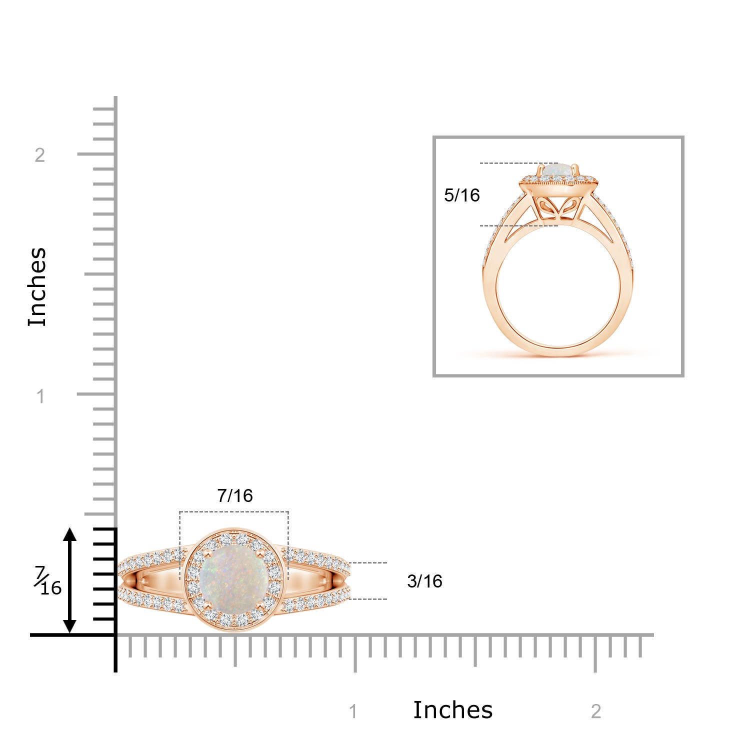 AA - Opal / 1.34 CT / 14 KT Rose Gold