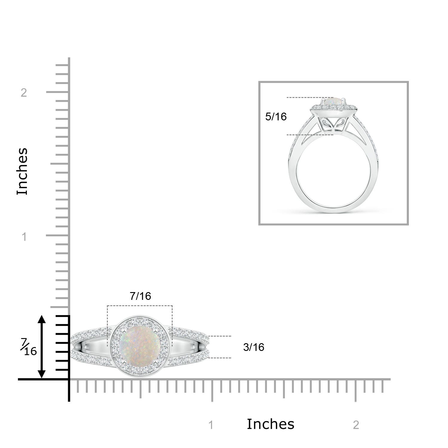 AA - Opal / 1.34 CT / 14 KT White Gold