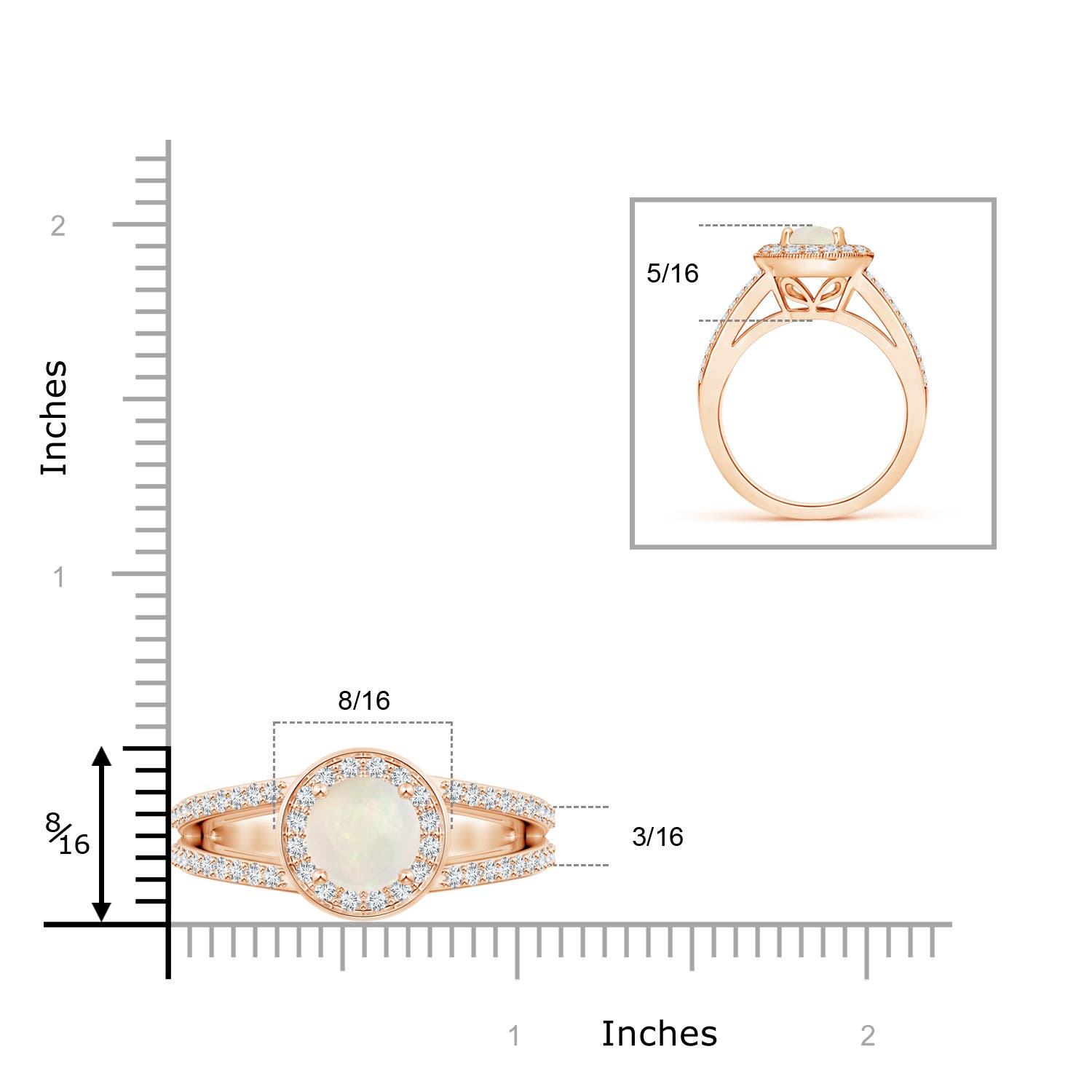 A - Opal / 1.81 CT / 14 KT Rose Gold