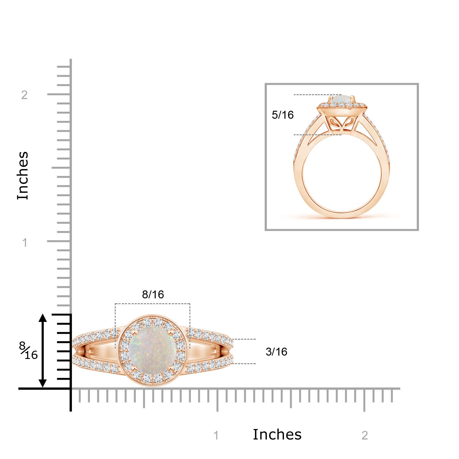 AA - Opal / 1.81 CT / 14 KT Rose Gold