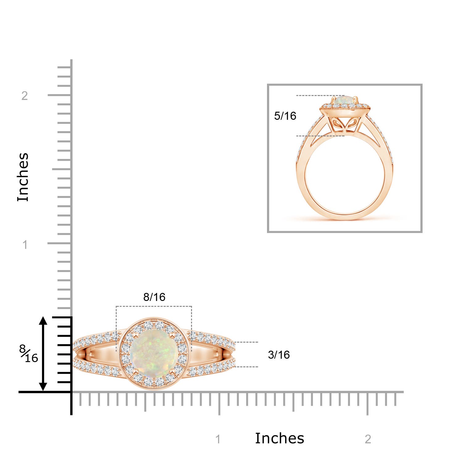 AAA - Opal / 1.81 CT / 14 KT Rose Gold