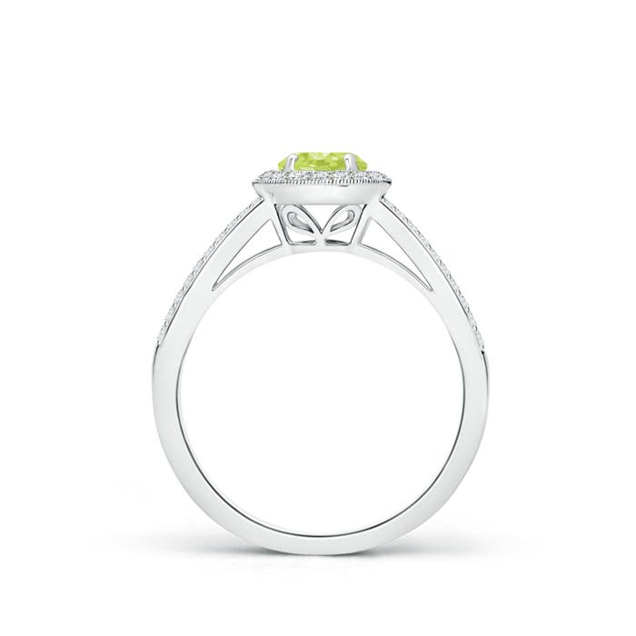 A - Peridot / 0.85 CT / 14 KT White Gold