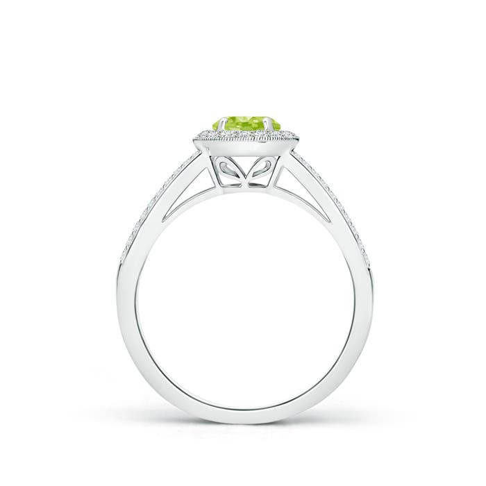 AA - Peridot / 0.85 CT / 14 KT White Gold