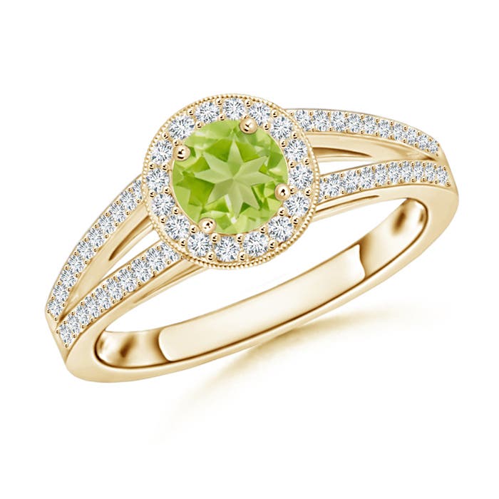 AA - Peridot / 0.85 CT / 14 KT Yellow Gold