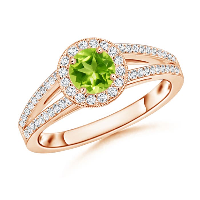 AAA - Peridot / 0.85 CT / 14 KT Rose Gold