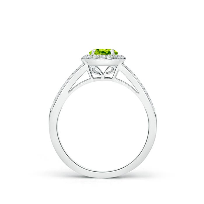 AAA - Peridot / 0.85 CT / 14 KT White Gold