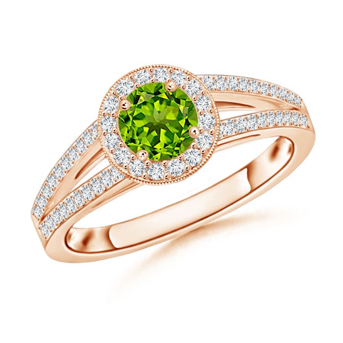 AAAA - Peridot / 0.85 CT / 14 KT Rose Gold