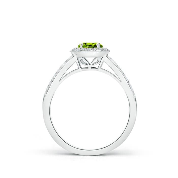 AAAA - Peridot / 0.85 CT / 14 KT White Gold