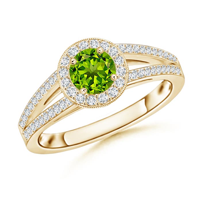 AAAA - Peridot / 0.85 CT / 14 KT Yellow Gold