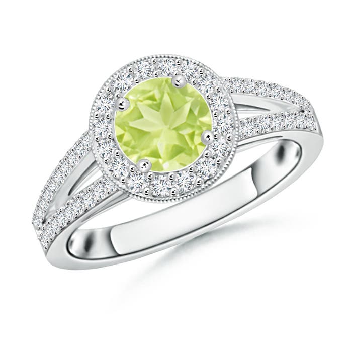 A - Peridot / 1.4 CT / 14 KT White Gold