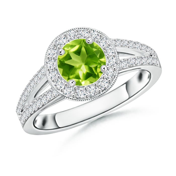 AAA - Peridot / 1.4 CT / 14 KT White Gold