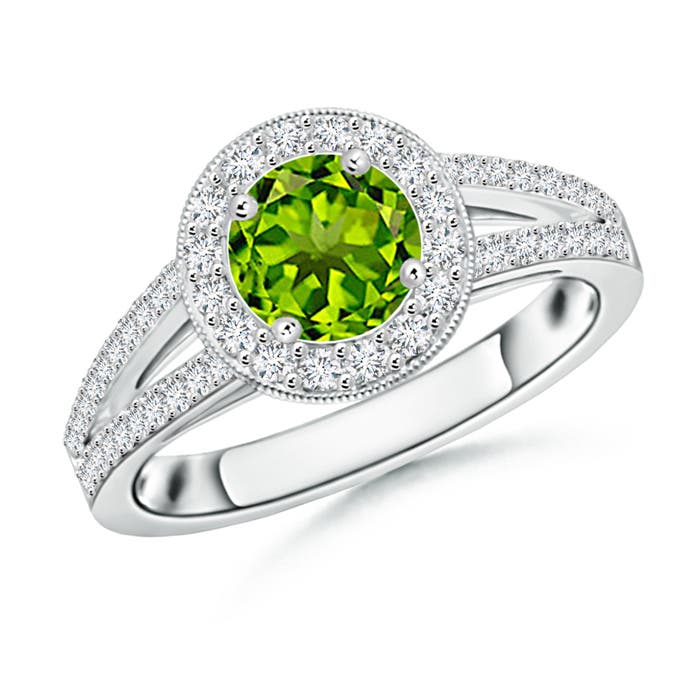 AAAA - Peridot / 1.4 CT / 14 KT White Gold