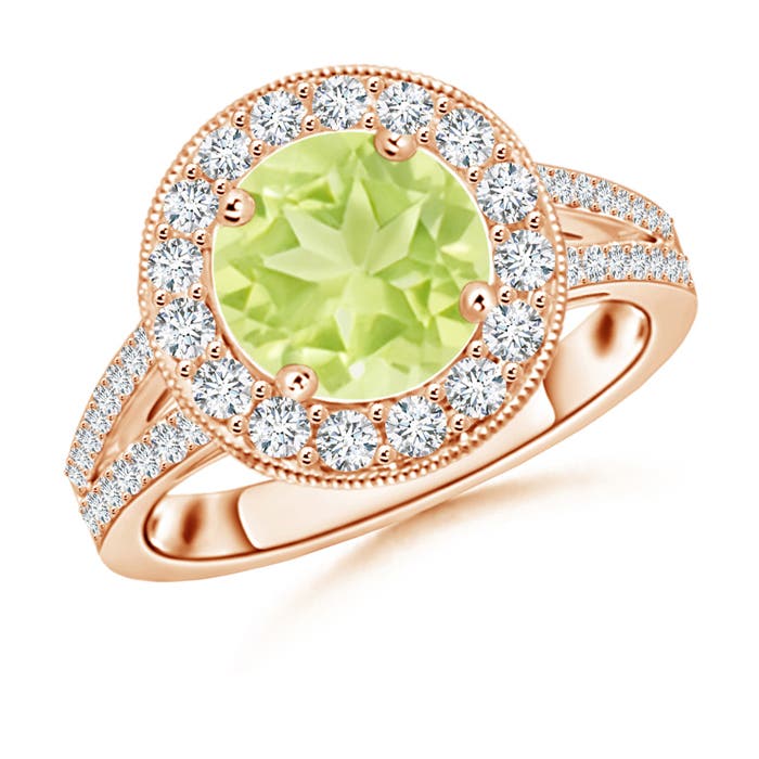 A - Peridot / 2.66 CT / 14 KT Rose Gold