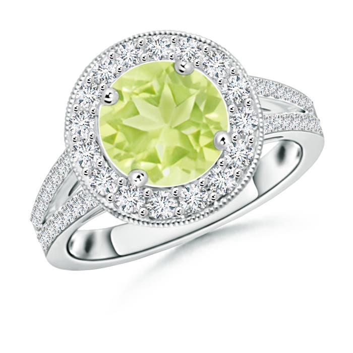 A - Peridot / 2.66 CT / 14 KT White Gold