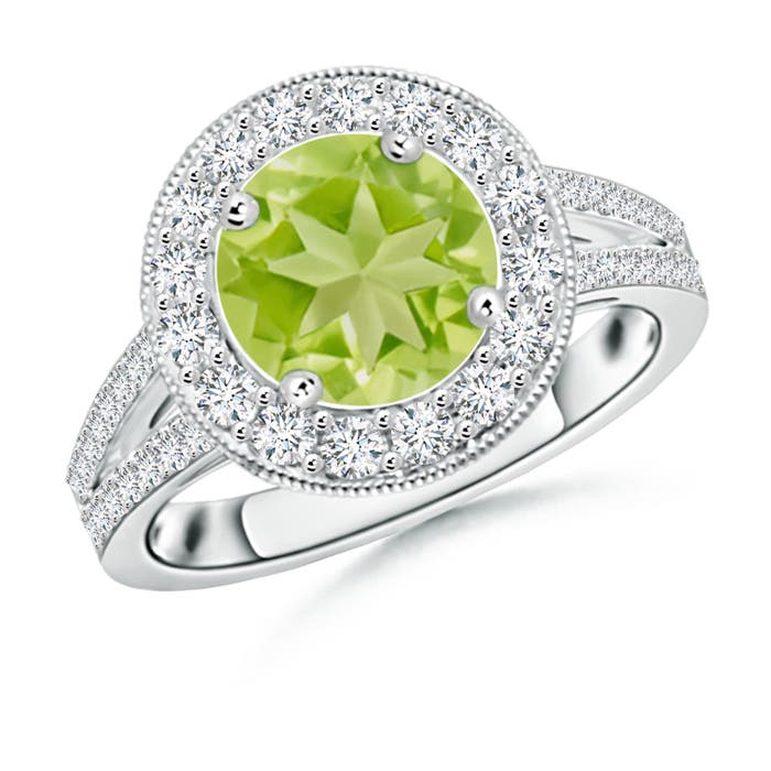 AA - Peridot / 2.66 CT / 14 KT White Gold