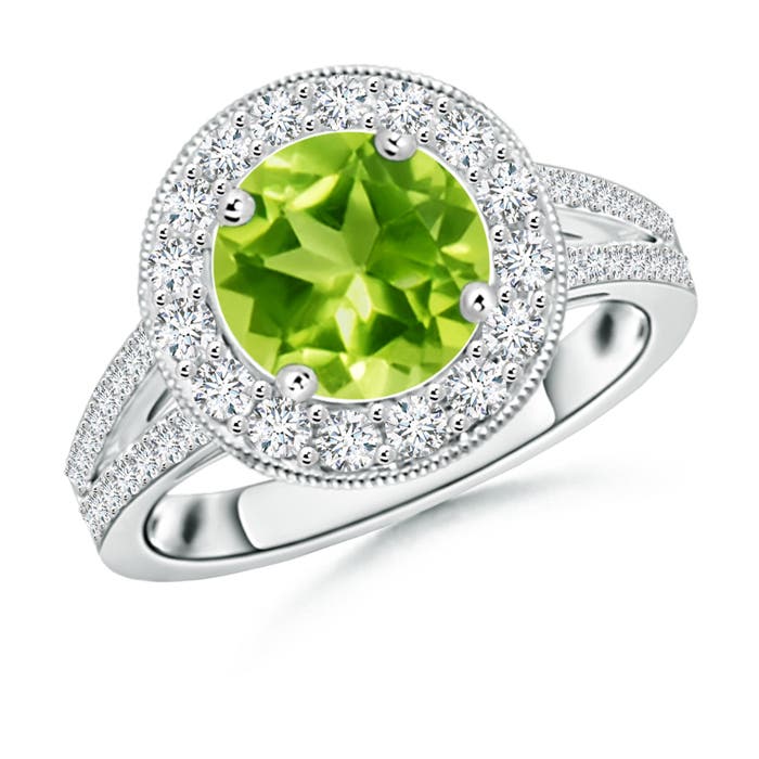 AAA - Peridot / 2.66 CT / 14 KT White Gold