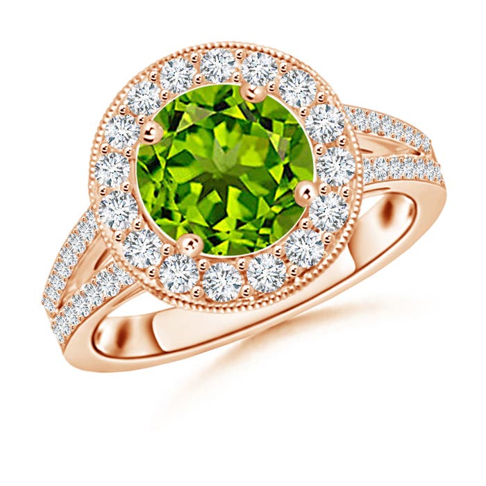 AAAA - Peridot / 2.66 CT / 14 KT Rose Gold