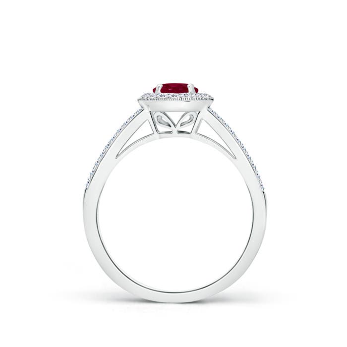 A - Ruby / 0.9 CT / 14 KT White Gold