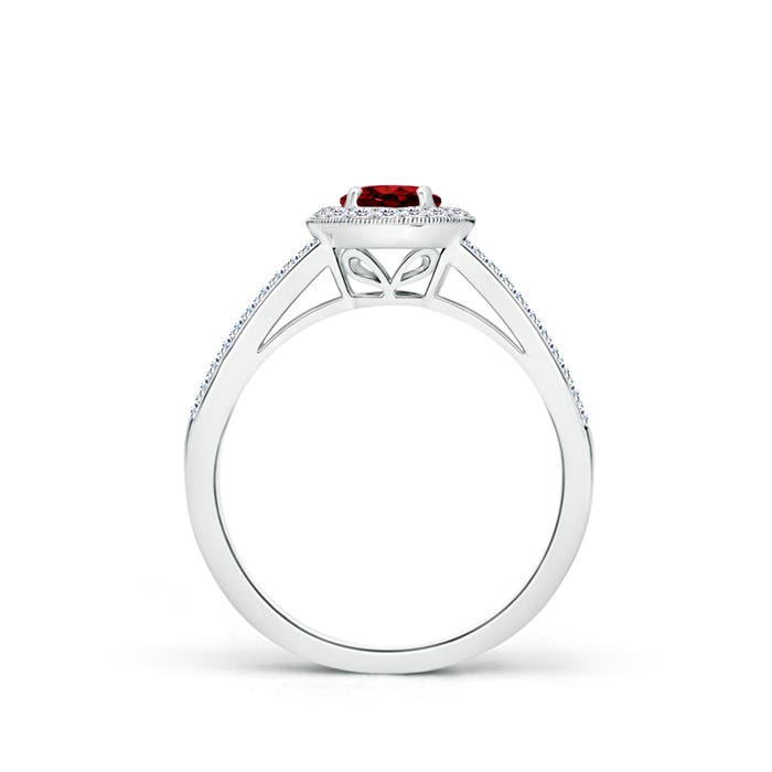 AAAA - Ruby / 0.9 CT / 14 KT White Gold