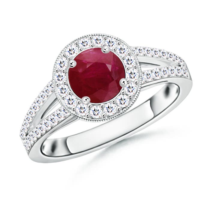 A - Ruby / 1.45 CT / 14 KT White Gold