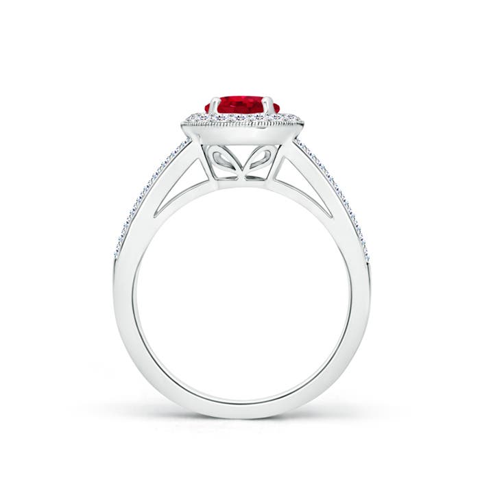 AAA - Ruby / 1.45 CT / 14 KT White Gold