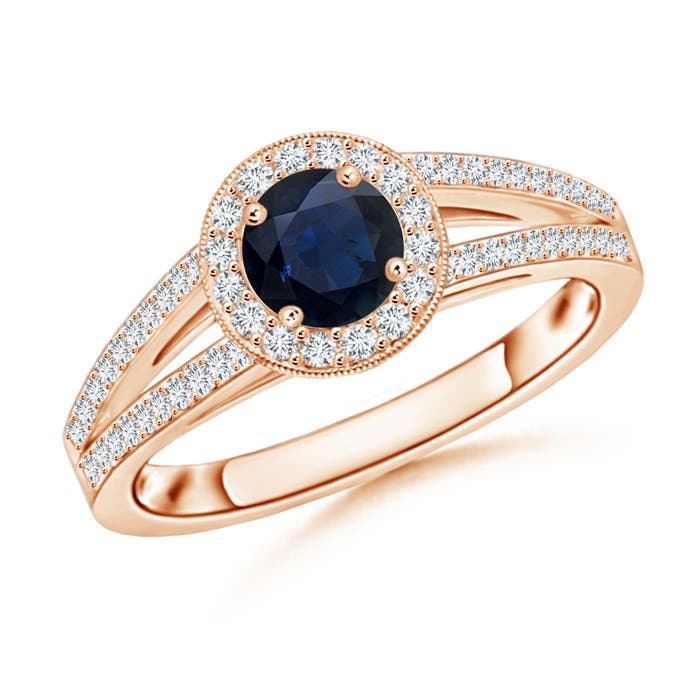 A - Blue Sapphire / 0.9 CT / 14 KT Rose Gold