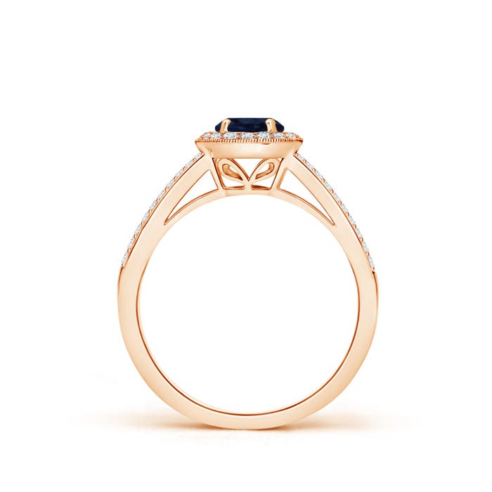 A - Blue Sapphire / 0.9 CT / 14 KT Rose Gold