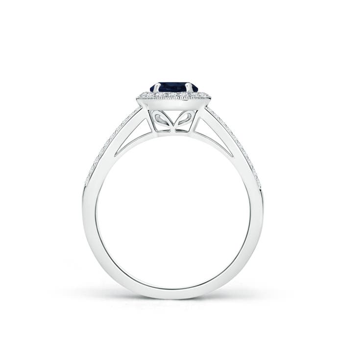 A - Blue Sapphire / 0.9 CT / 14 KT White Gold