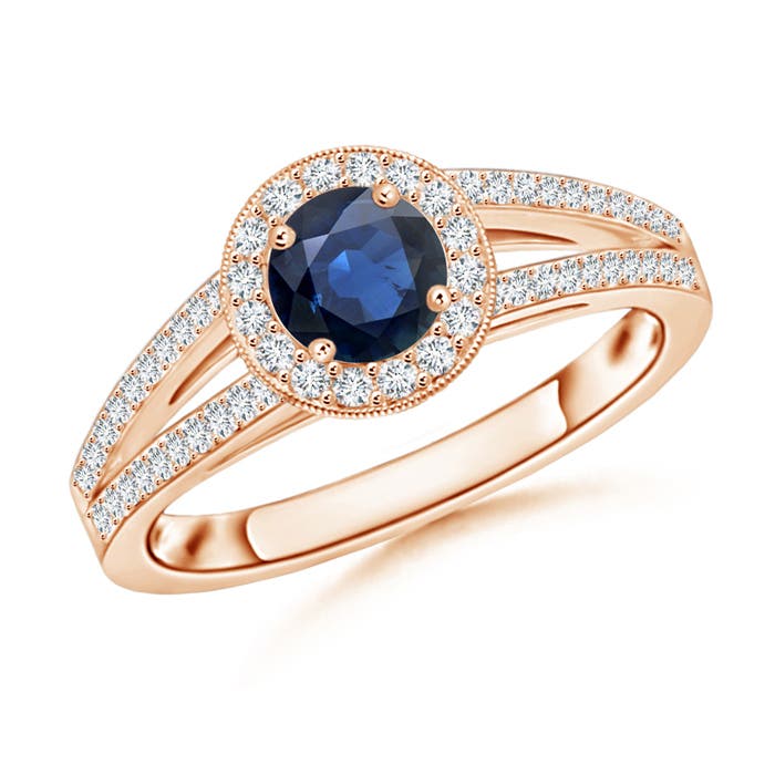 AA - Blue Sapphire / 0.9 CT / 14 KT Rose Gold