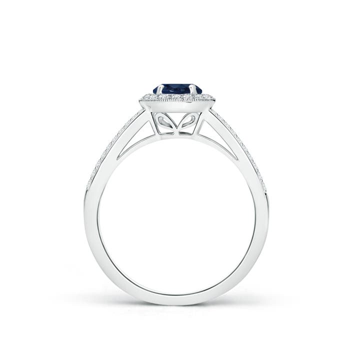 AA - Blue Sapphire / 0.9 CT / 14 KT White Gold