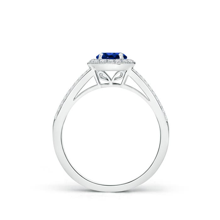 AAAA - Blue Sapphire / 0.9 CT / 14 KT White Gold