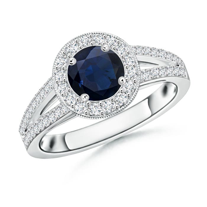 A - Blue Sapphire / 1.45 CT / 14 KT White Gold